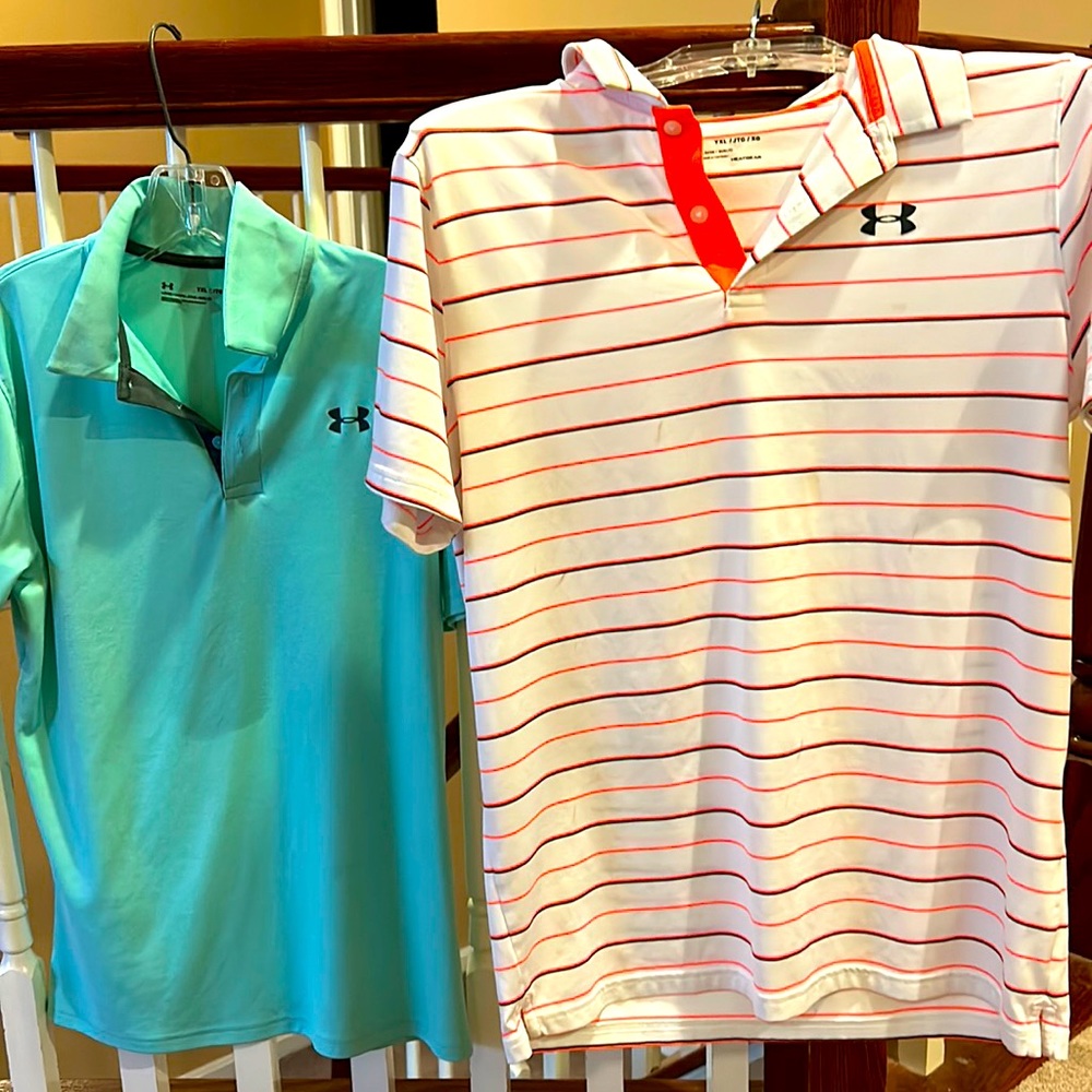 COPY - Two boys under Armour polos size yxl read description please